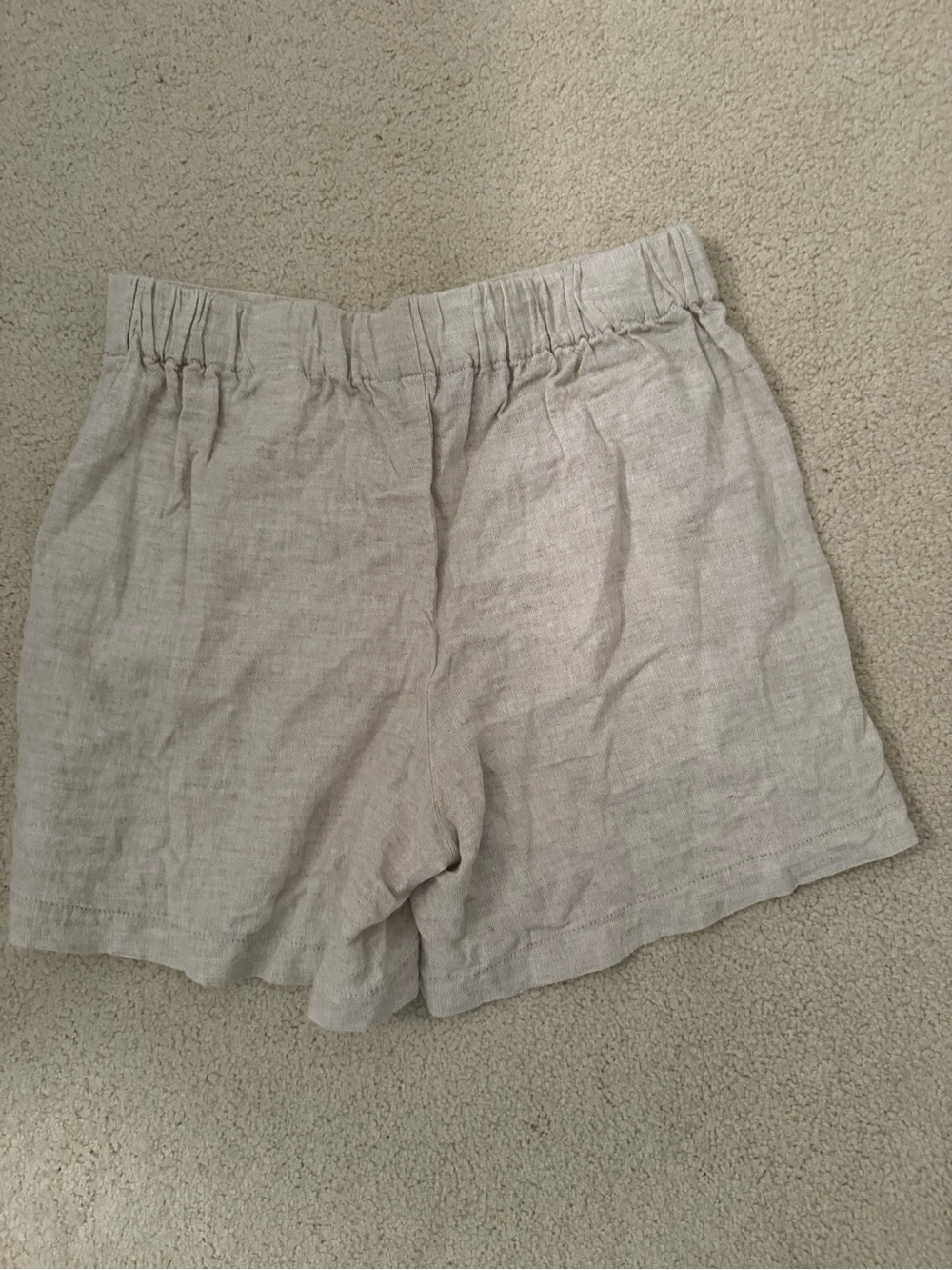 Banana Republic Beige High-Waist Linen Blend Shorts